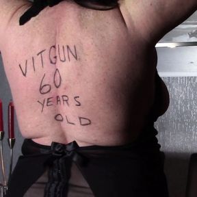 Fat slave vitgun&#039;s 60th birthday spanking (part 1)