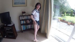 Sexy Slim Wife Shows off Her Uniform