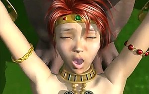 Redhead 3d anime cutie gangbanged by monsters in the forest