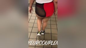 Wife In See Through Shorts And Thong Teasing Train Passengers