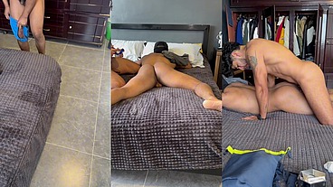 Mi entrenador se deja hacer un masaje y termina bien rico para mi, le chupe el alma