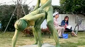 Public Statue Defiled in Raw Outdoor Porn Rampage – 69 Position Madness