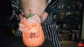 Giant White Shaft Jack-o-Lantern Sex Toy Fun!