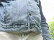 walks in transparent shorts and pisses in them