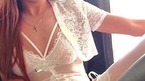 Cd bitch bess rides around town in nothing but her underwear