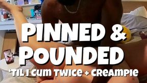 Pinned & Pounded: BBW Blowjob & Hard Missionary Creampie