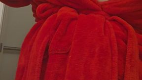 Massive tits come out of robe
