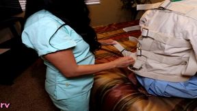 alisson gets straitjacket and diapered by nurse