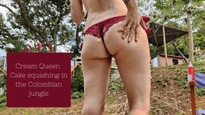 Red Lingerie Cake Crush in the Jungle