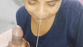 Indian Bhabhi Neha Suck Devar Cock and Big Cumshot in Mouth