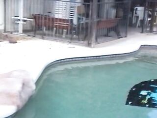 Chick Love Outdoor Action by the Pool