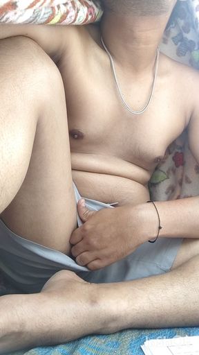 Desi boy is playing with his cock at rooftop