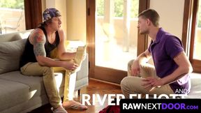 RawNextDoor.com - River Elliot shoves his raw cock passionately inside Tom Faulk's as