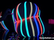 Samantha Saint on her black light set