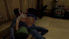 this chick is getting her ass stretched by a big blue war troll- warcraft porn parody