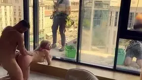 Anal Pissing, Fucking In Front Of Windows Cleaners