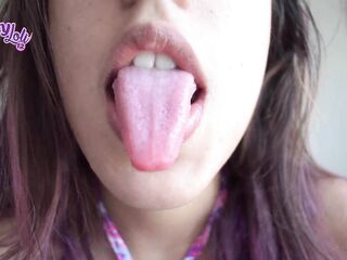 Groaning and showing my lengthy tongue