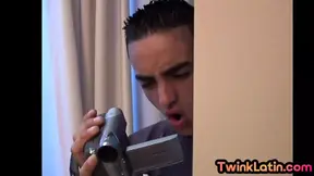 Homemade Latin twink voyeur watches anal sex while jerking