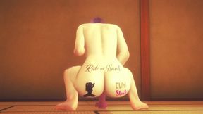 Yaoi Femboy - Denki Anal Dildo in a Tatami