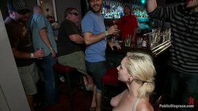 Hot Blonde Disgraced in Bar