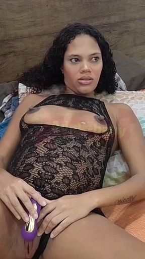 Beautiful Pregnant Woman Masturbates to Orgasm with a Vibrator During a Solo Session