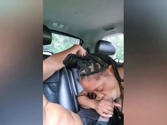 Big-Titted Babe Sucks Dick in Public for a Ride