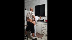 The Maid Gets Pounded in the Kitchen While Washing Dishes