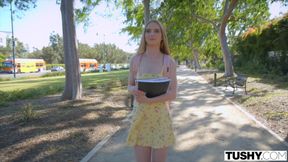 Tushy Thin Blonde College Student Has Unforgettable First Anal Experience