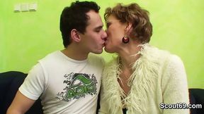 German Mom caught step-step son watching Hardcore and helps
