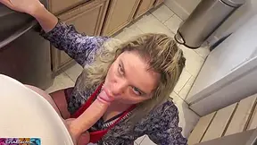Milking Stepson In The Kitchen In Advance Of His Date
