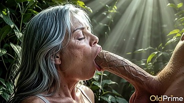 Experienced granny with big tits straddled my dick as if she were 20 years old [AI]