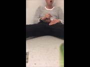 almost caught JERKING in the OFFICE BATHROOM!