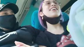 Slut Swallows Cock and Gets Fucked on Public Bus, Takes Creampie Like a Champ