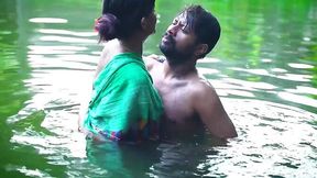 Dirty Indian stepmom fucked in the river