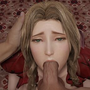 Aerith Delicious Hot Blowjob (Beautiful Girl Blonde Blowjob Big Cock, Final Fantasy 3D Hentai Porn) gamingarzia