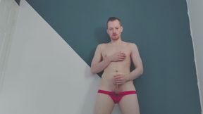 Stripping to my Red Panties and Masturbating