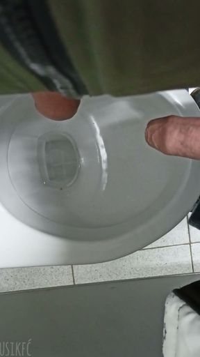 Extreme , public toilet , pissed on a femboy dick!   Clip 1