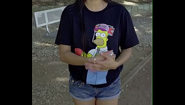 LATINA GIRLFRIEND GETS SKINNY T-SHIRT TALKING AND ANAL SEX FROM AMATEUR