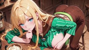 Silver-haired Shrine Maiden Secrets! Languidly Reclining in a Red Corridor, Her Bare Shoulders and Lush Thighs Exposed.