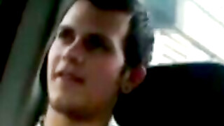 Solo car jerking off amateur tattooed twink in the back
