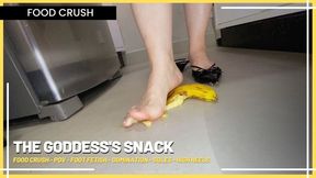 The Goddess's Snack: Louise Prepares Crushed Banana with Feet for Her Submissive (1080 EN SUB) - Food Crush - POV - Foot Fetish - Domination - Soles - High Heels