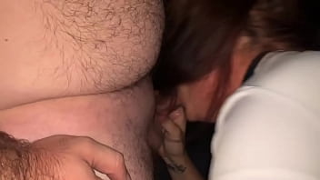 Milf spit roasted at sex store