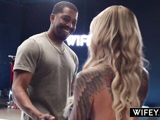 WIFEY Blond Baddie Anastasia Shades Takes A Massive BBC Creampie As Hubby Watches