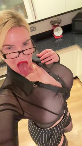 Sexy See Through Secretary After Midnight!!