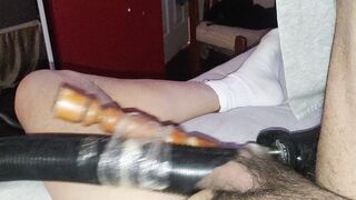 vacuum on cock with fuck machine