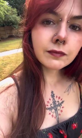 Quick flash of my boobs outside