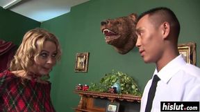 irresistible blond hair lady gets an asian boner