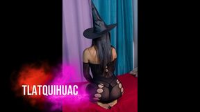 fiesta de halloween, con brujita buenisima