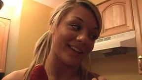 ”Sexy lesbo teen babes eating chocolate”