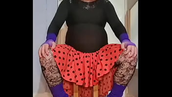 sissy crossdresser sucks and fucks his dildo cock twice part 1